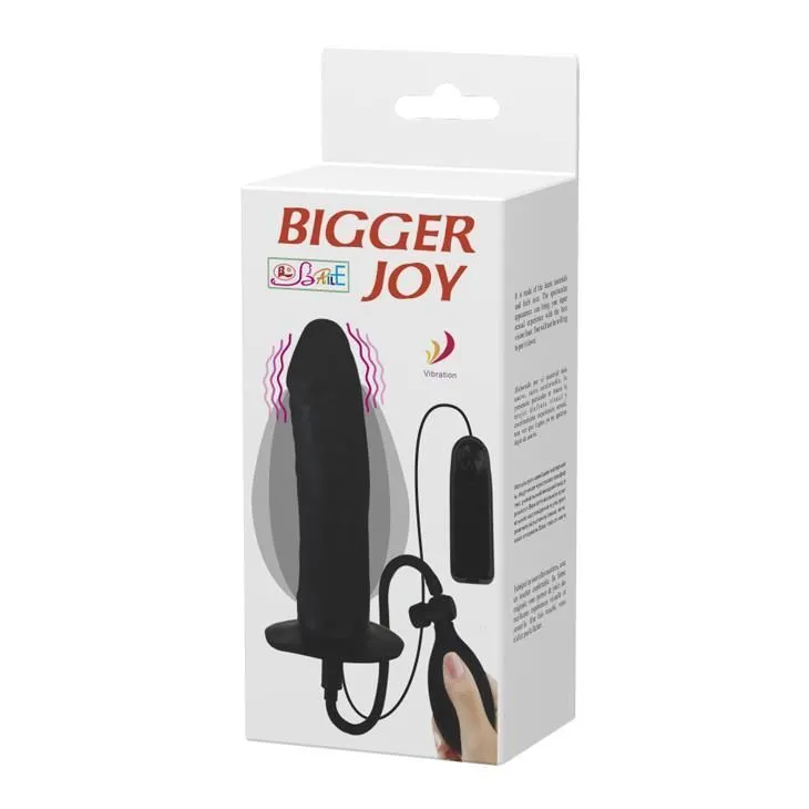 Анальний вібратор Baile Bigger Joy Inflatable Penis, 16 см (чорний)