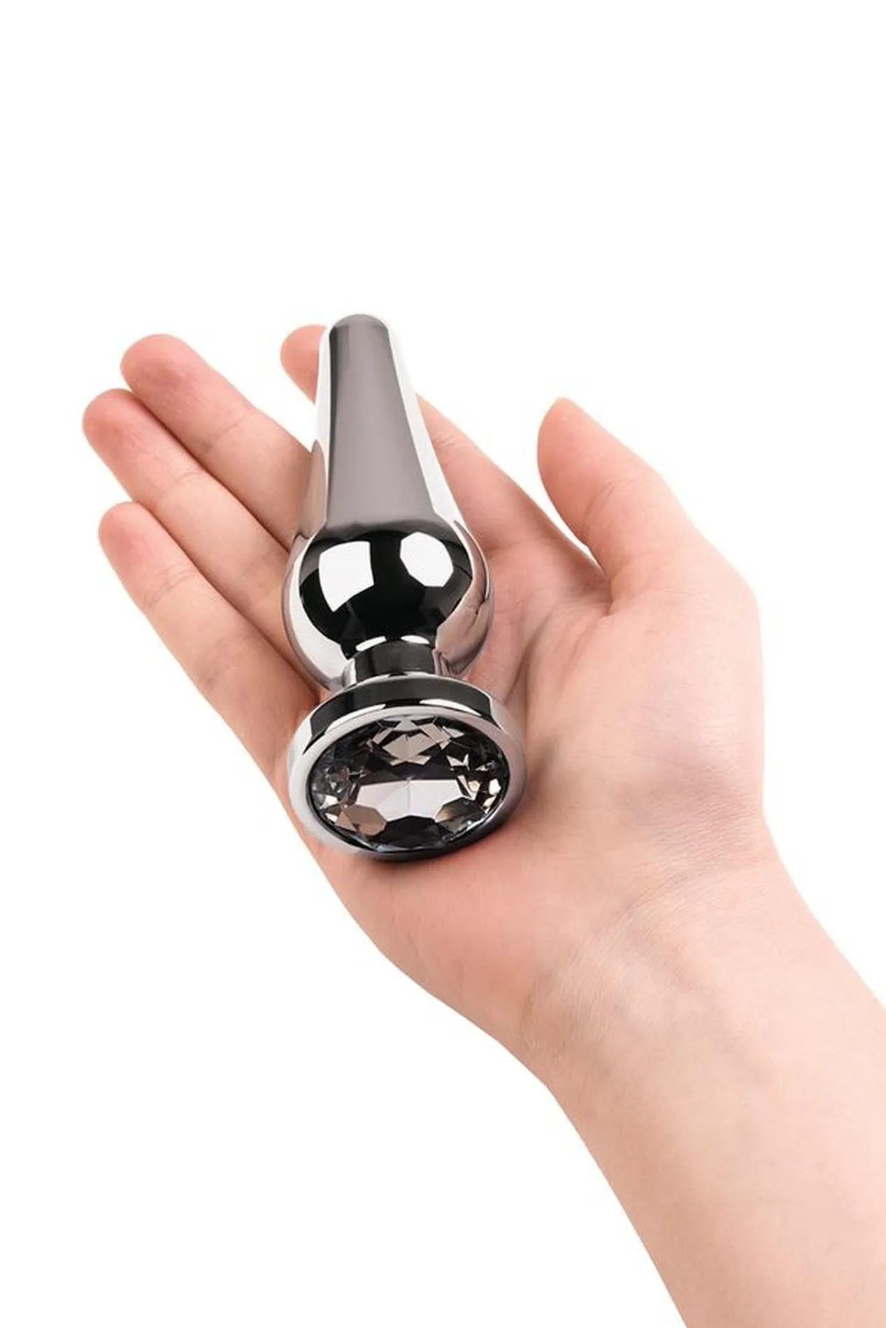 Металлическая анальная пробка Toyfa Metal, 12 см (белый)