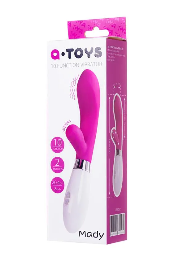 Вибратор-кролик A-Toys Mady, 20,4 см (розовый)