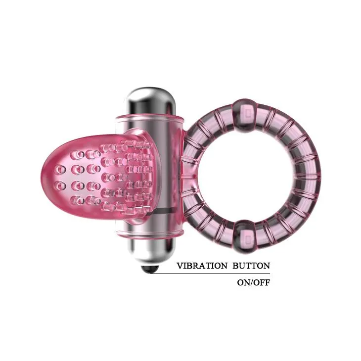 BAILE Sweet Vibration Ring - Wibrujący pierścień erekcyjny, Różowy, 10, 3 cm
