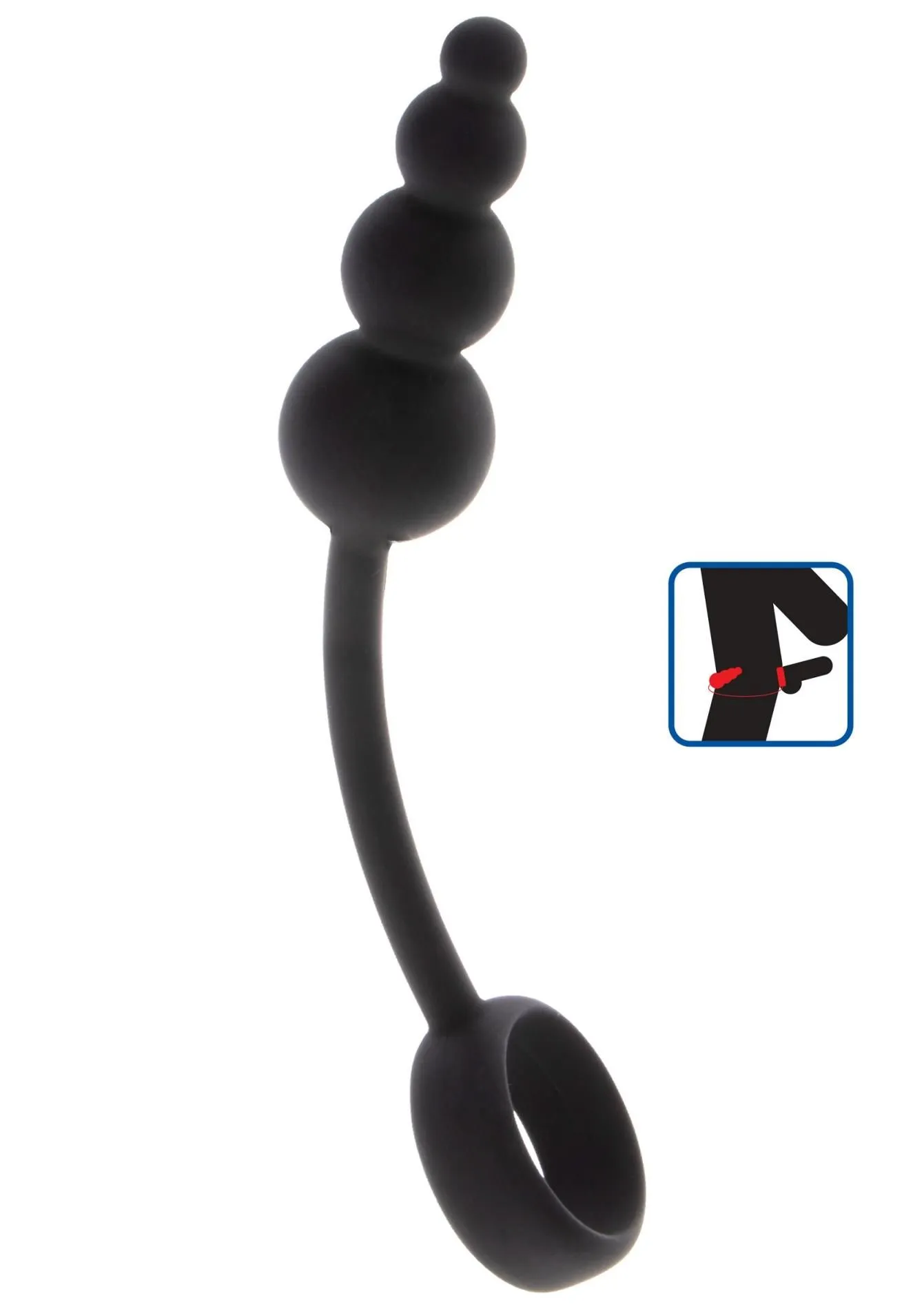 Анальная пробка с эрекционным кольцом ToyJoy Anal Plug & Penis Ring, 22 см (черный)