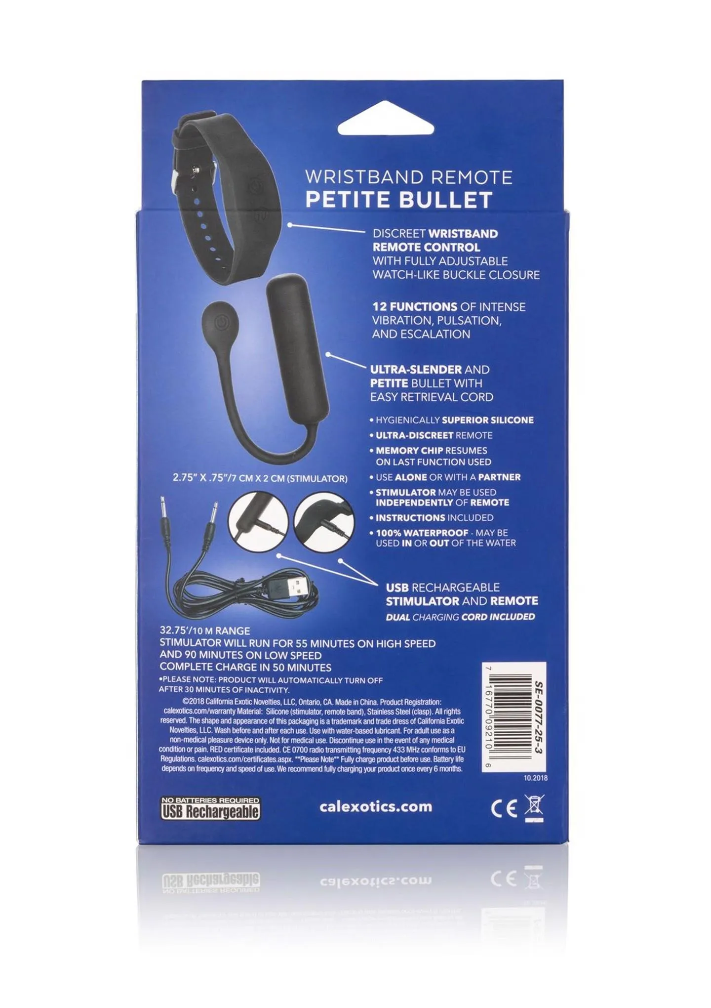 Виброяйцо Calexotics Remote Petite Bullet, 7 см (черный)