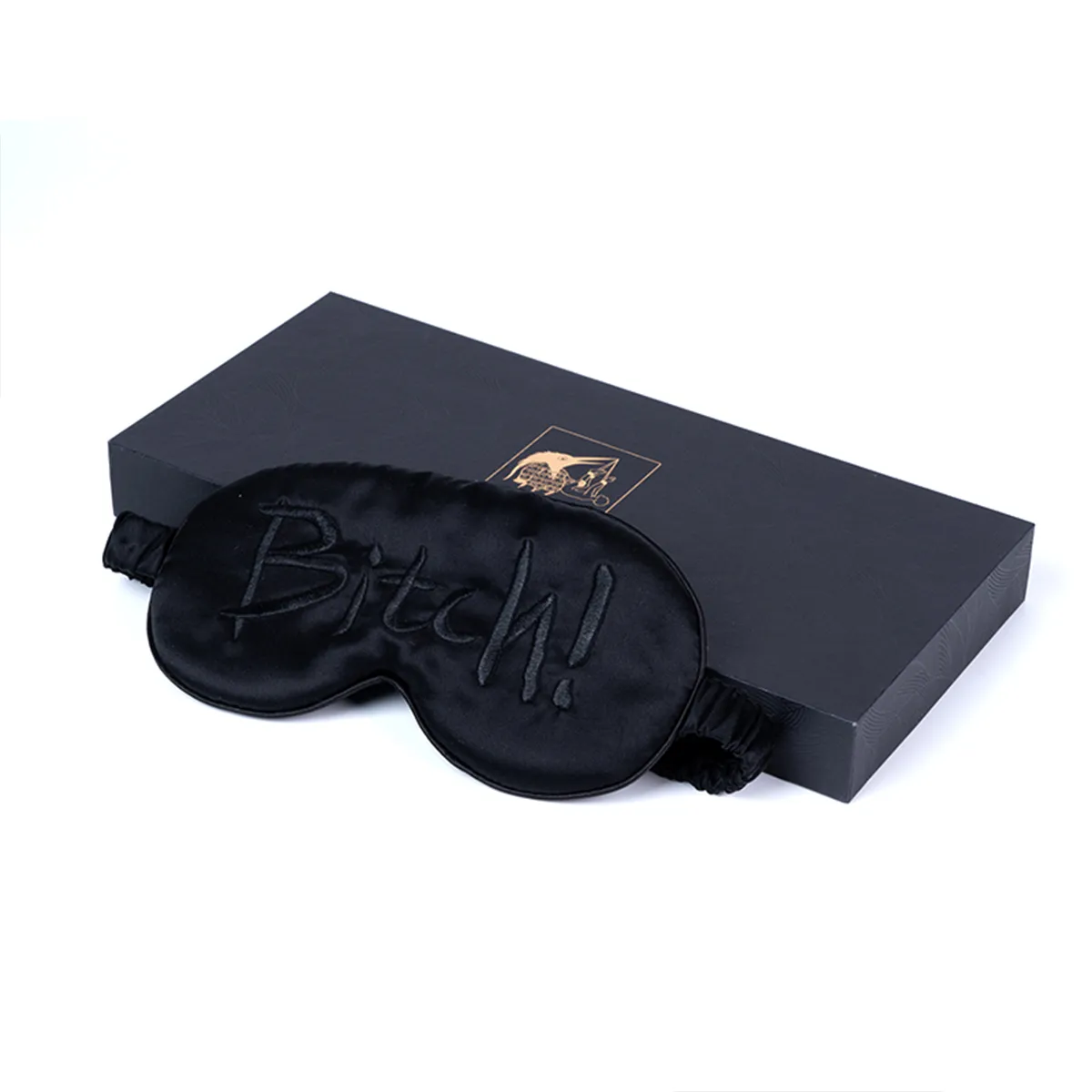 UPKO Embroidered Silk Blindfold - Opaska na oczy, Czarny, 20.5 cm