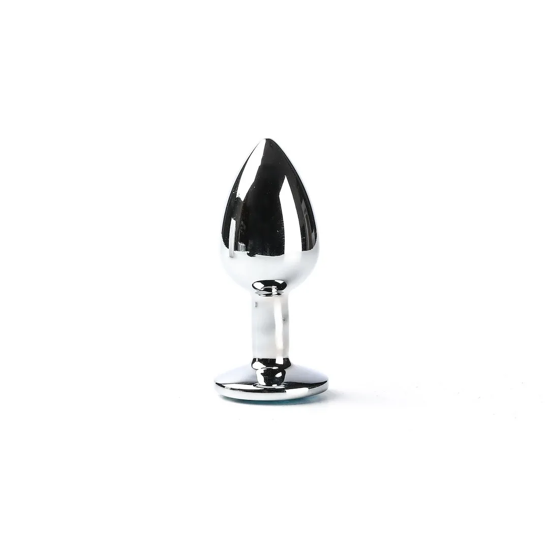 Анальная пробка с кристаллом Simply Pleasure S, 7 см (голубой)