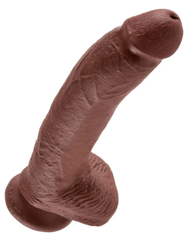 Pipedream King Cock with Balls 9 -, Brązowy, 22.9 cm