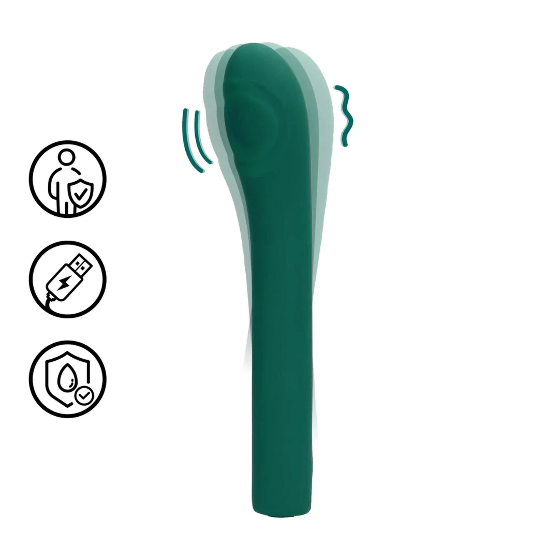 Вибратор Loveline Pulse Wave G-Spot, 22.4 см (зеленый)