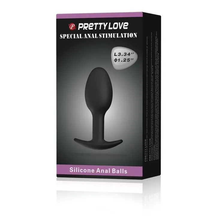 Анальна пробка Pretty Love Silicone Anal Plug, 8.4 см (чорний)