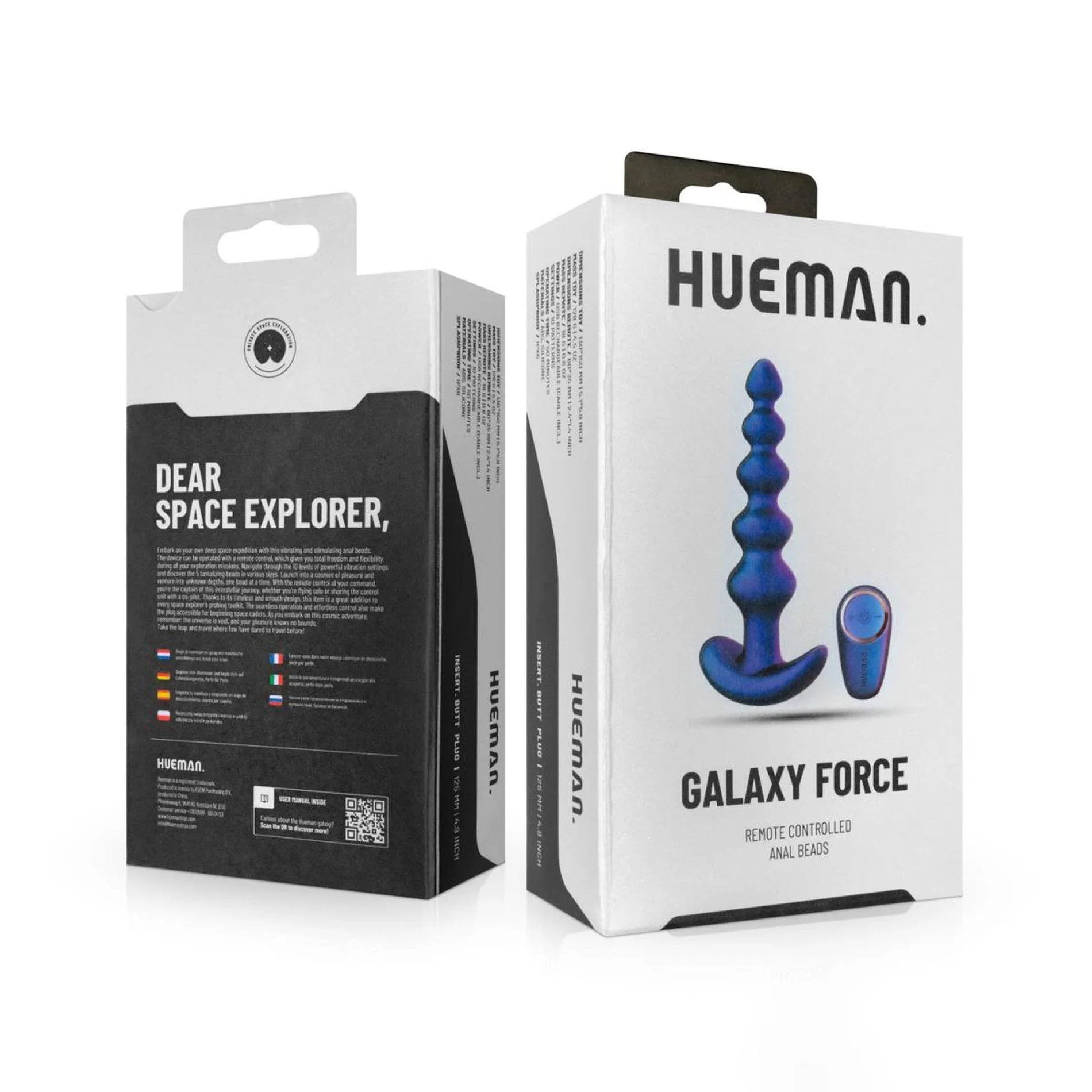 Анальна пробка Hueman Galaxy Force, 15 см (фіолетова)