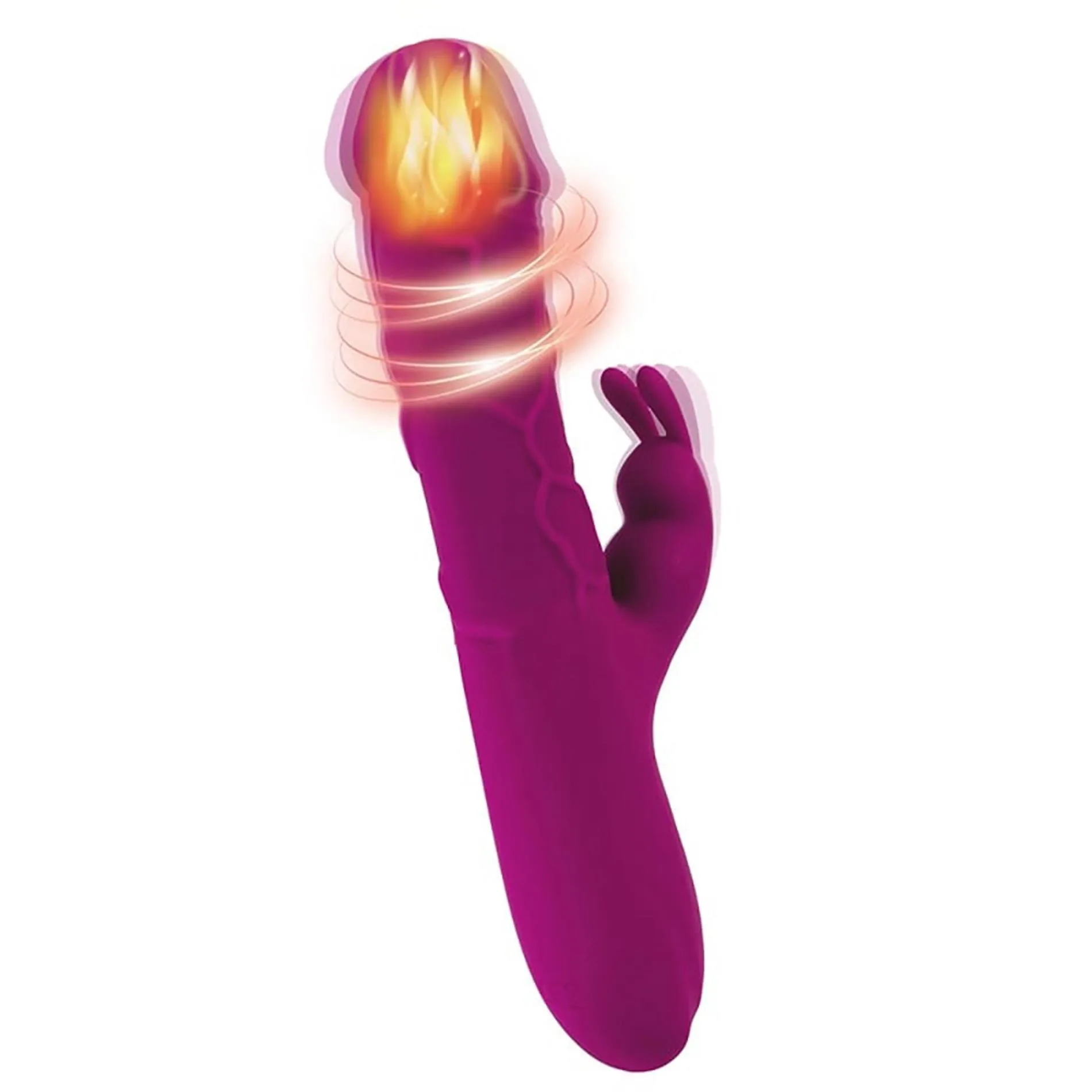 Fantasy Rabbit vibrator - 10 different modes of vibration and heating function - Wibrator królik, Fuksja, 22.5 cm