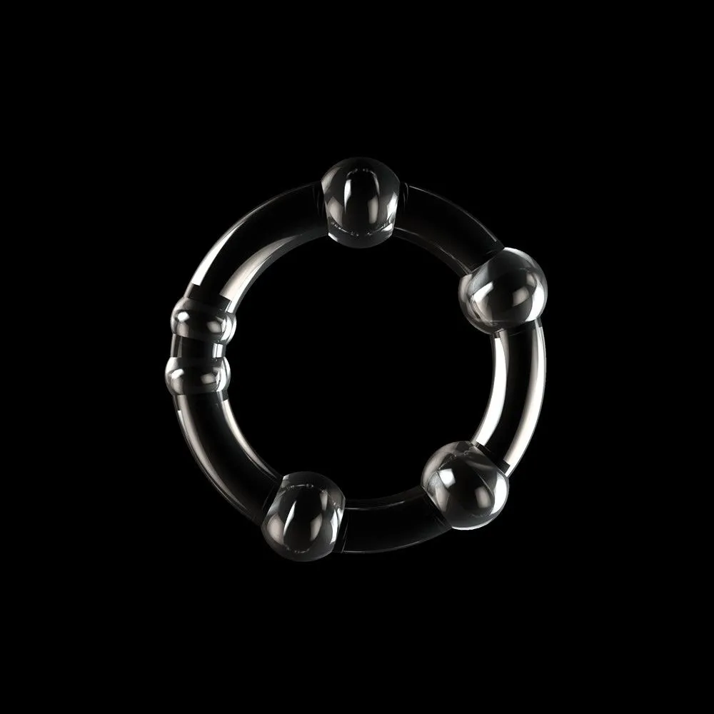 Набір ерекційних кілець LoveToy Triple Beaded Ring Set, 3 шт (прозорий)