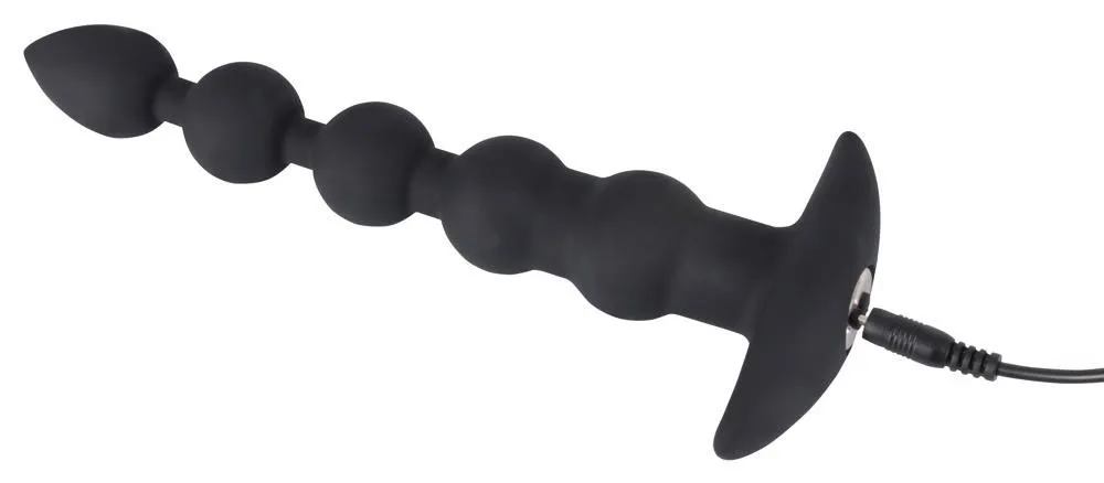 Black Velvets Rechargeable Beads - Wibrujące koraliki kulki analne, Czarny, 21 cm