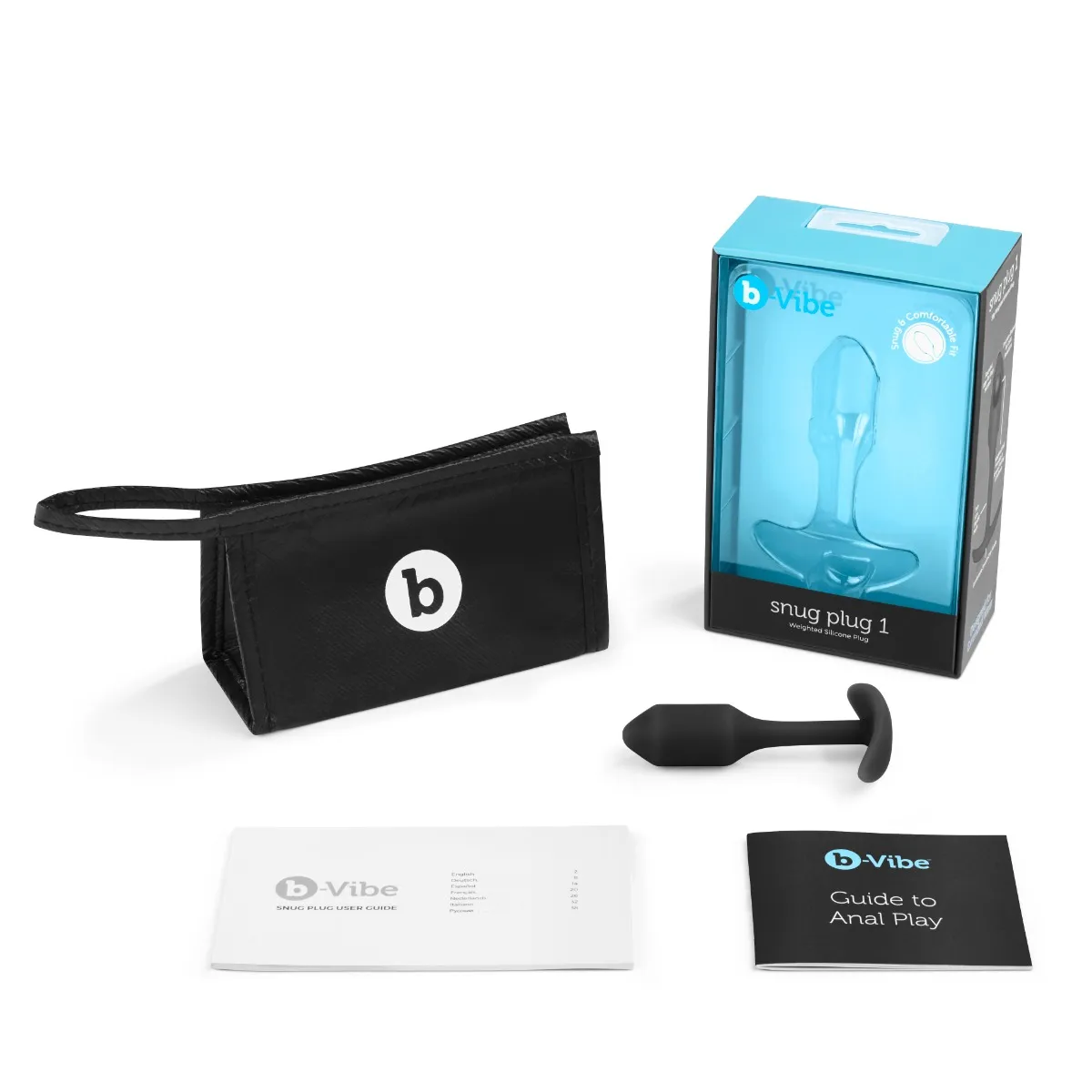 Анальная пробка B-Vibe Snug Plug 1, 8,6 см (черный)