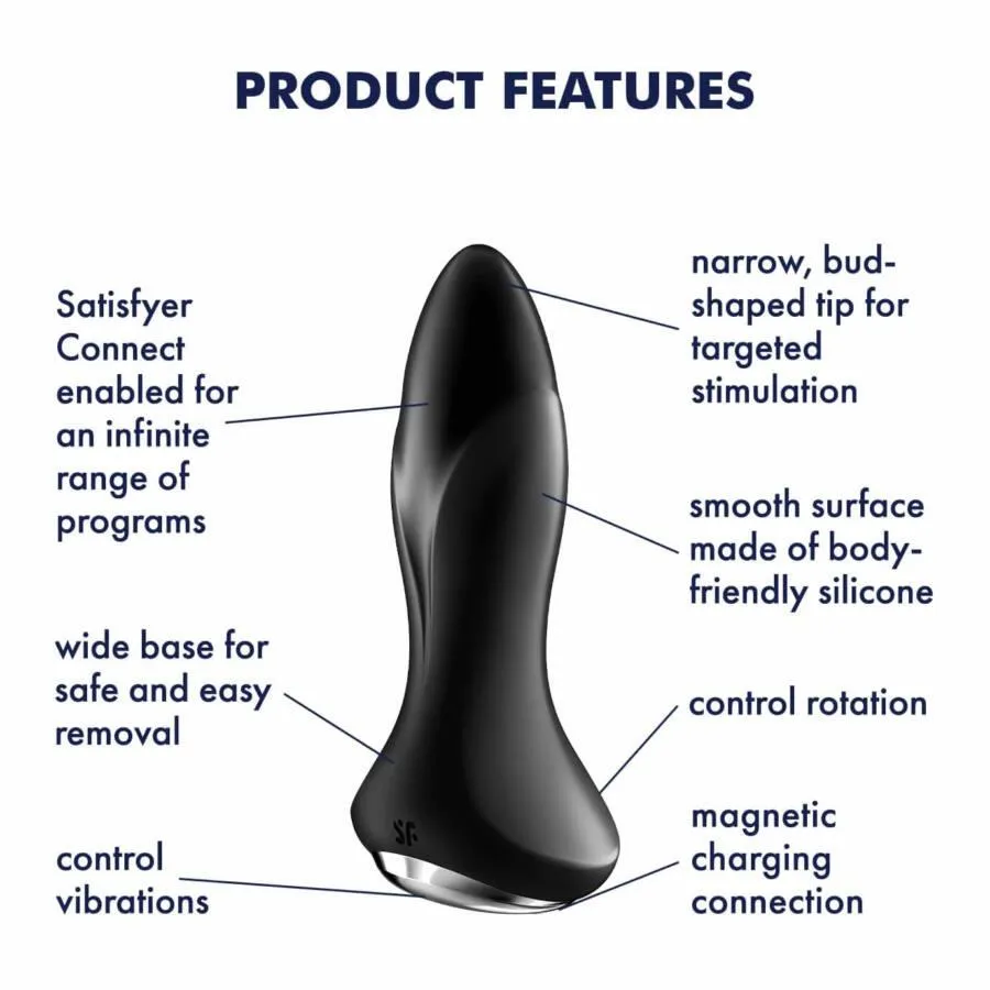 Анальная пробка Satisfyer Rotator Plug 1+, 12.8 см (чёрный)