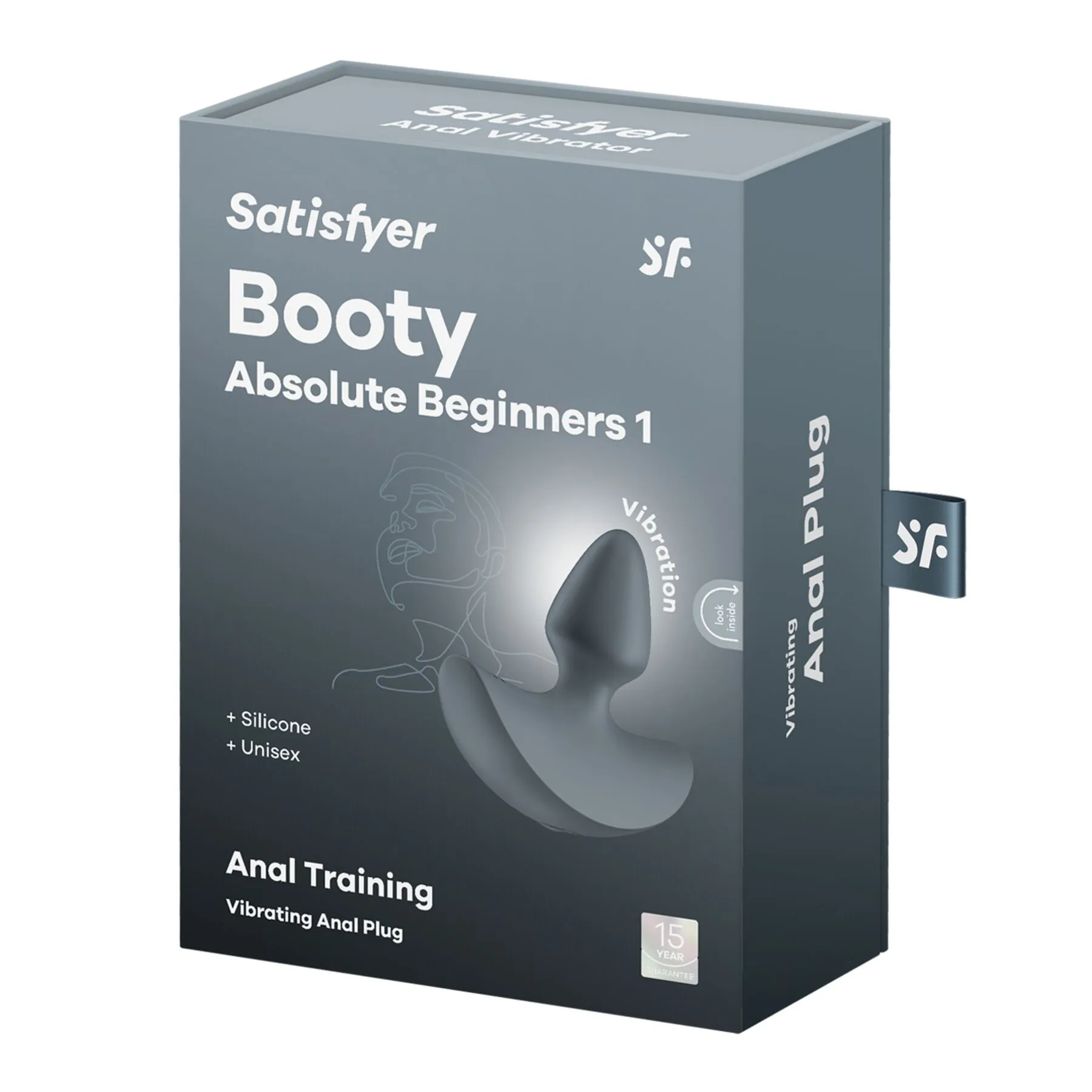 Satisfyer Booty Absolute Beginners 1 - Korek analny, Szary, 7.3 cm