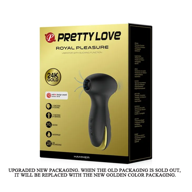 Pretty Love Hammer - Bezdotykowy stymulator łechtaczki z wibracjami, Czarny, 12, 6 cm