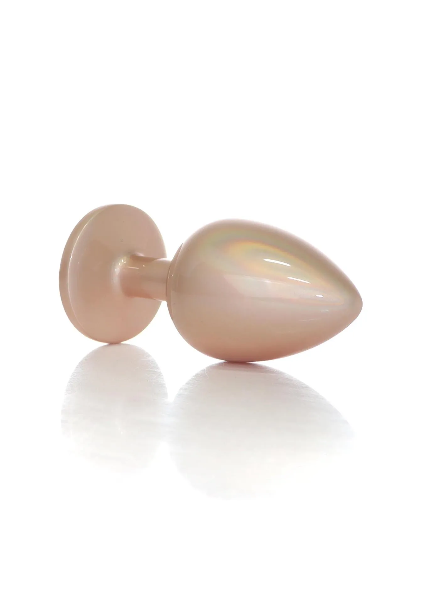 Анальная пробка Jewellery Pearl Gold Plug Clear S, 7 см (золотой)