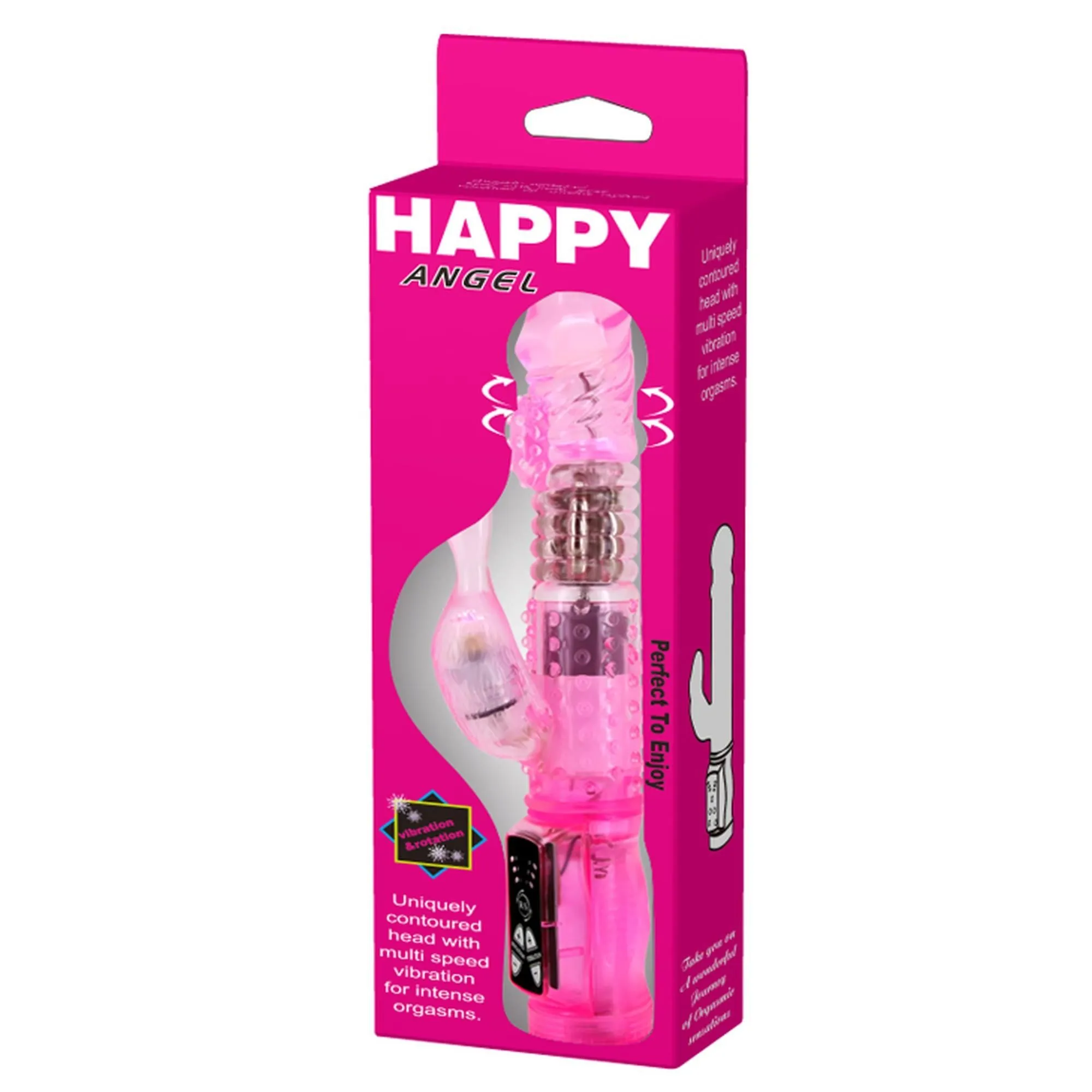 Вібратор-кролик Baile Happy Angel, 22 см (рожевий)