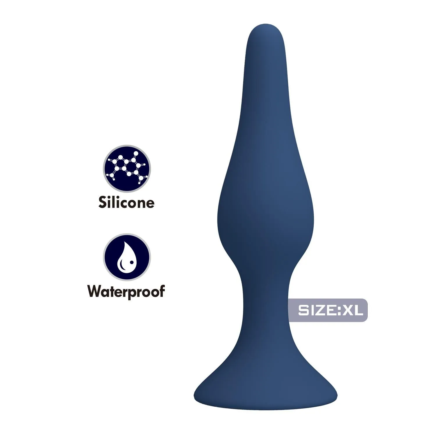 Mr. Play Slim Anal Plug - Korek analny, Niebieski, 15.4 cm, XL