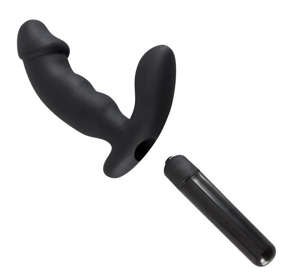 Rebel Cock-Shaped Vibe - Stymulator prostaty, Czarny, 15 cm