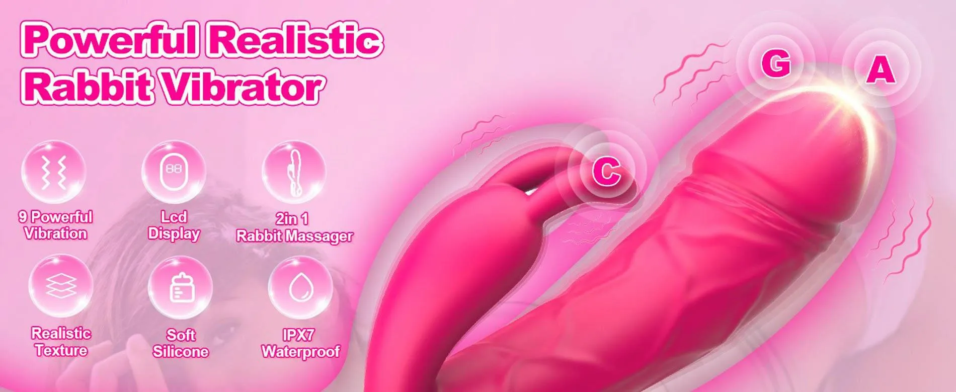 Вібратор-кролик B - Series Cute Rabbit G-Spot, 22.3 см (рожевий)