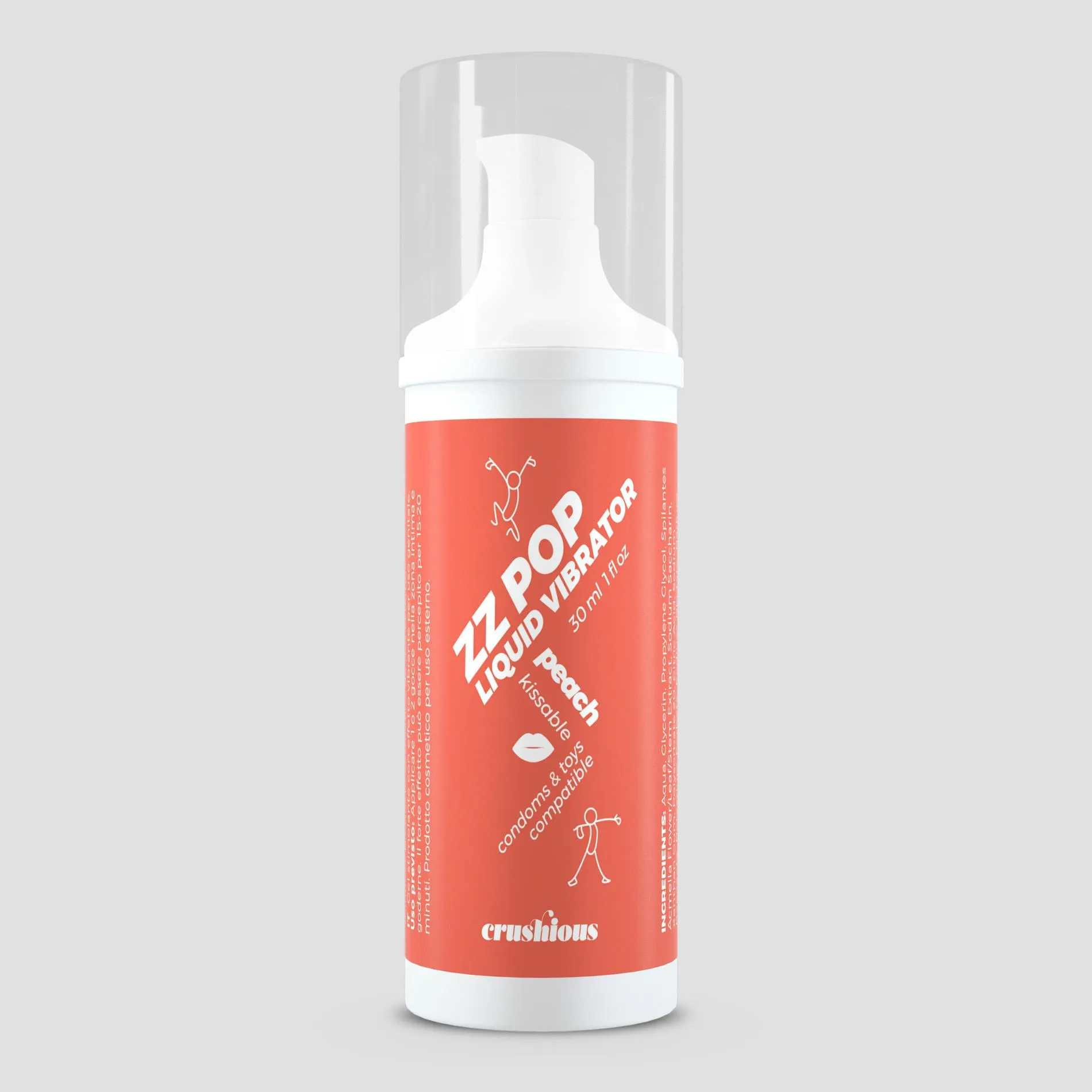 Рідкий вібратор Crushious Zz Pop Peach, 30 мл