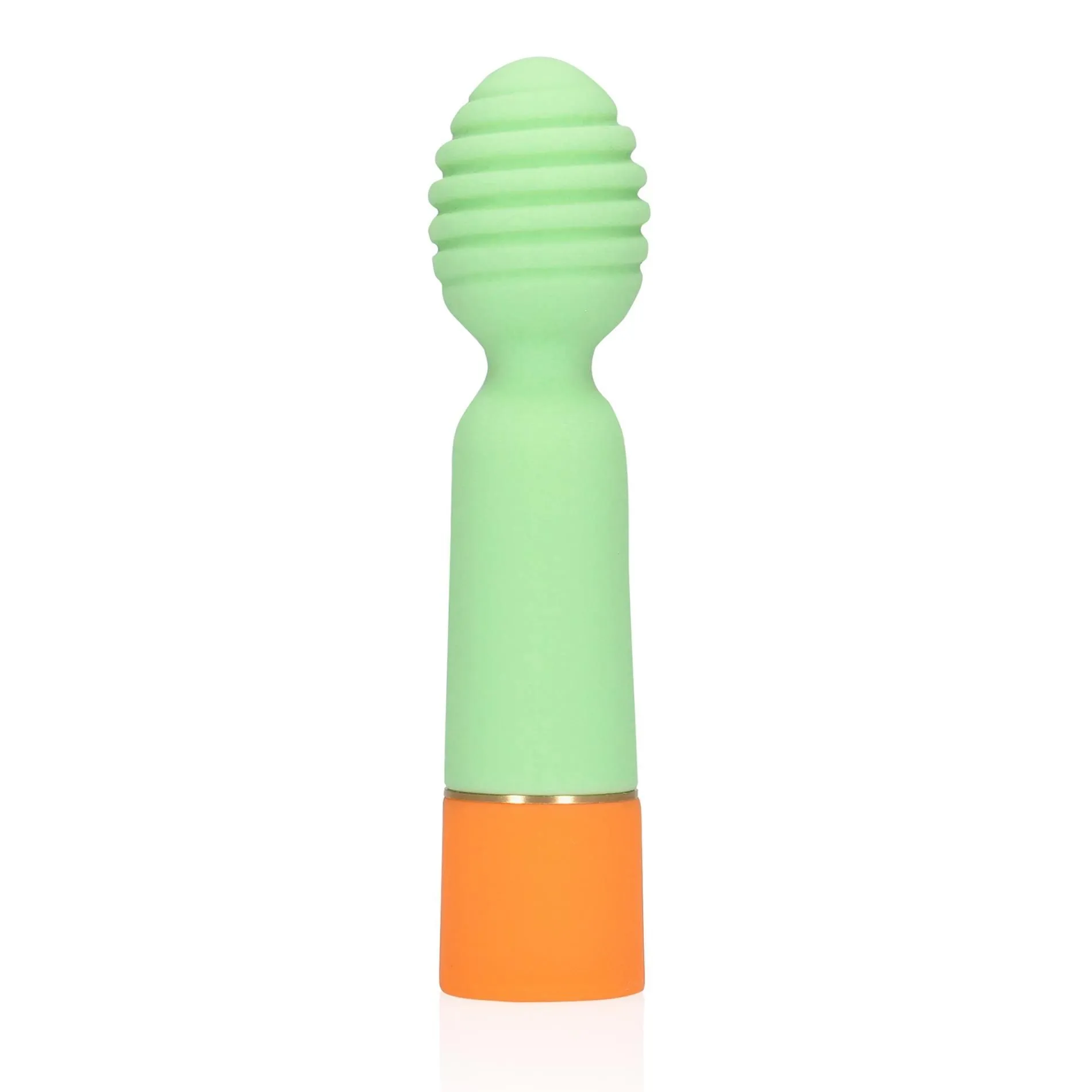Вібратор Loveline Ribbed Mini, 12 см (зелений)