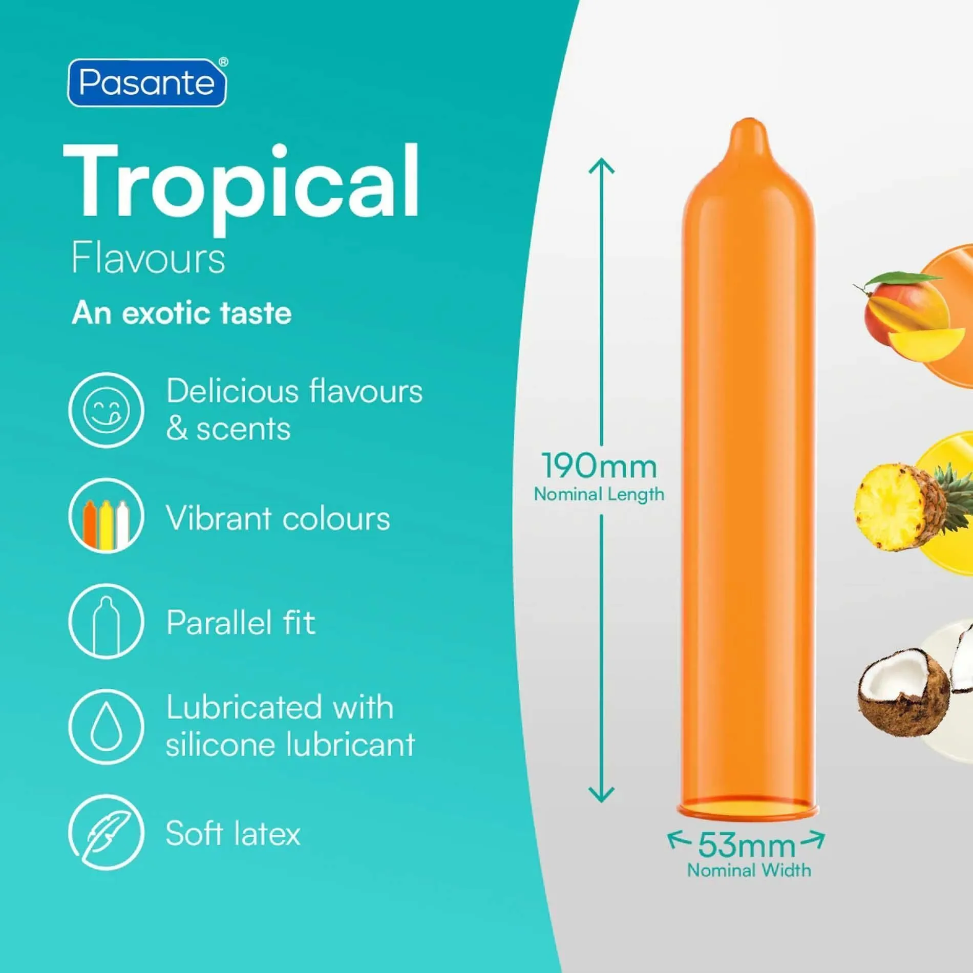 Презервативи Pasante Tropical, 144 шт