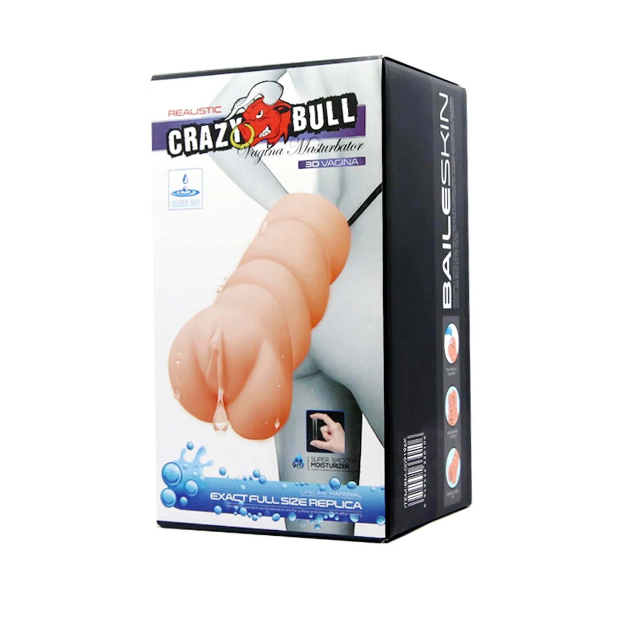 Crazy Bull 3D Vagina - Masturbator, W kolorze cielistym, 13.5 cm