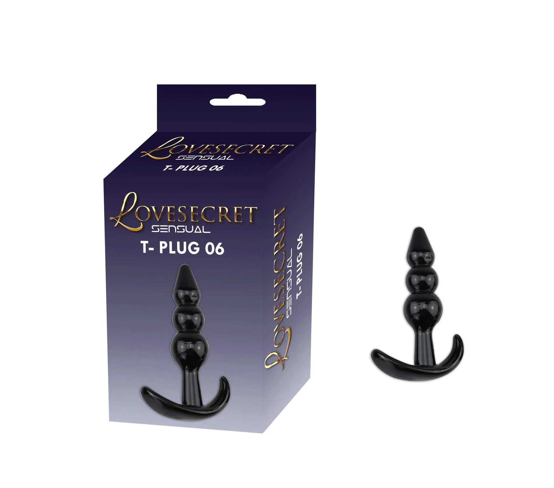 Анальная пробка Lovesecret Sensual T-Plug 06, 9.3 см (черный)