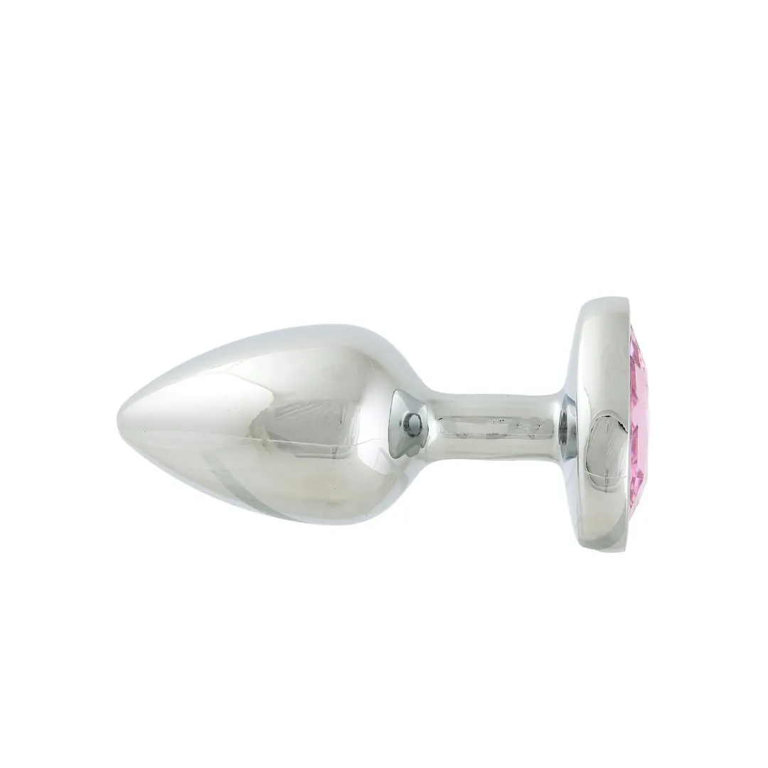 Simply Pleasure S - Korek analny z kryształkiem, Jasnoróżowy, 7 cm, S