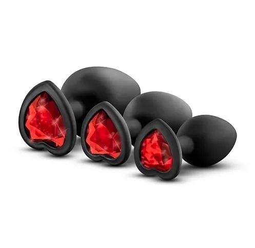 Набор анальных пробок Luxe Bling Plugs Trainer Kit, 3 шт (черный)