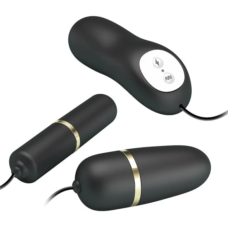 Набор игрушек Pretty Love Double Vibro Bullet, 2 шт (черный)