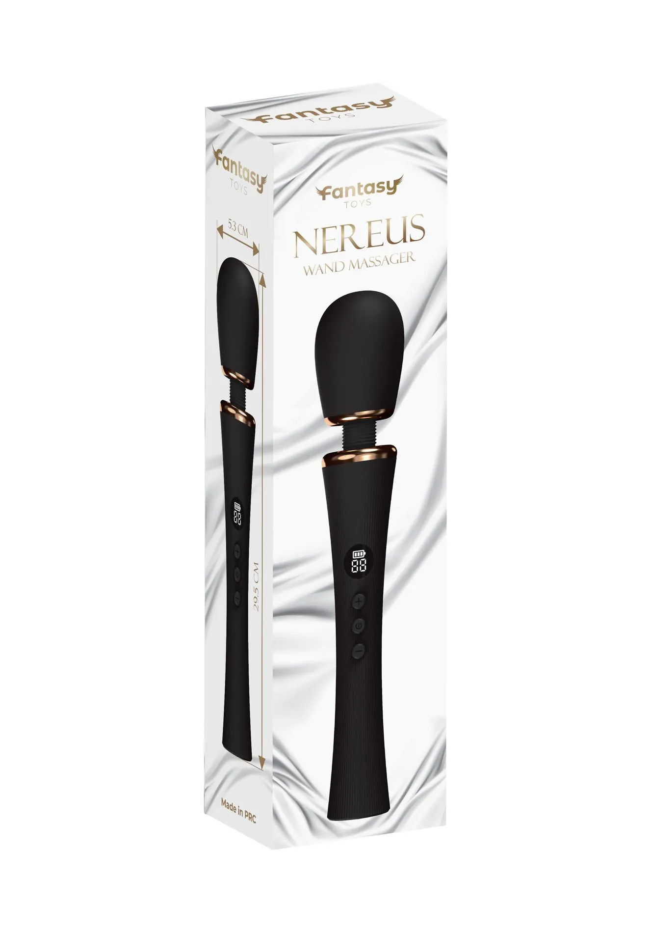 Fantasy Nereus Powerful Clitoral Massager - Wibrator łechtaczkowy, Czarny, 29.5 cm