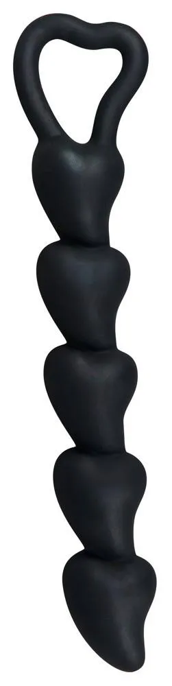 Inny Velvet Hearts - Koraliki analne, Czarny, 18, 5 cm