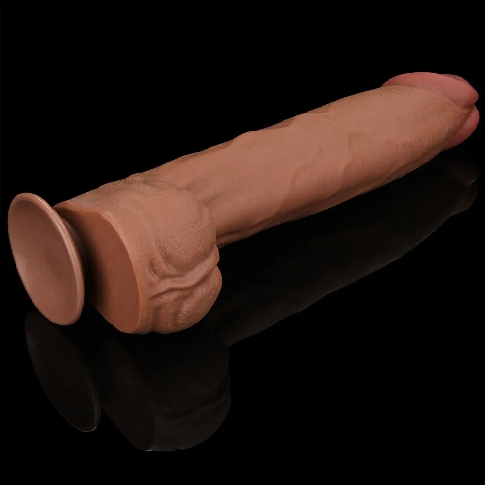 Фалоімітатор LoveToy Sliding-Skin Dual Layer Dong King Sized, 36 см (тілесний)