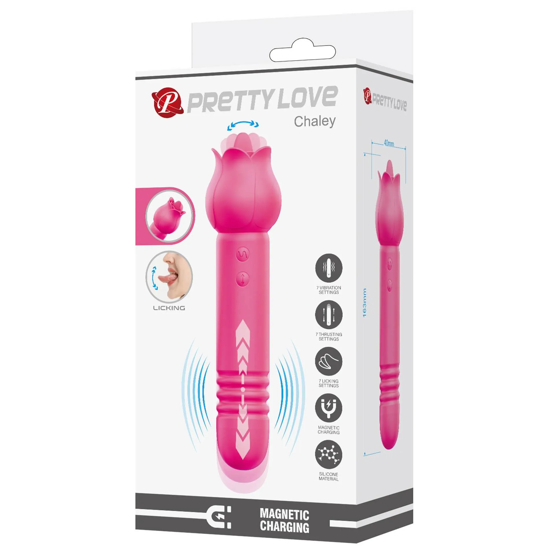 Вибратор Pretty Love Chaley Dual-End, 16.2 см (розовый)