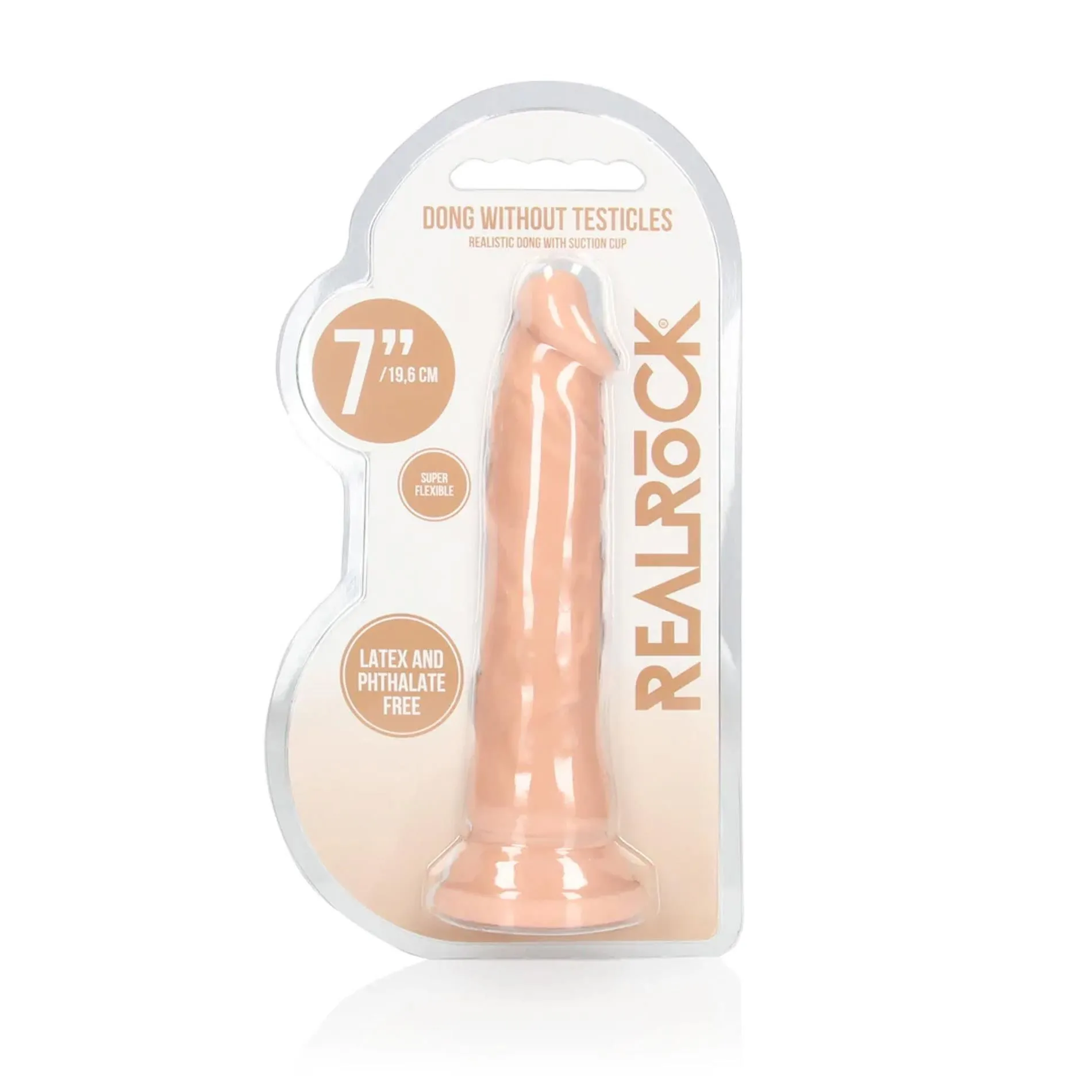 Фалоімітатор RealRock Dong without Testicles, 19 см (тілесний)