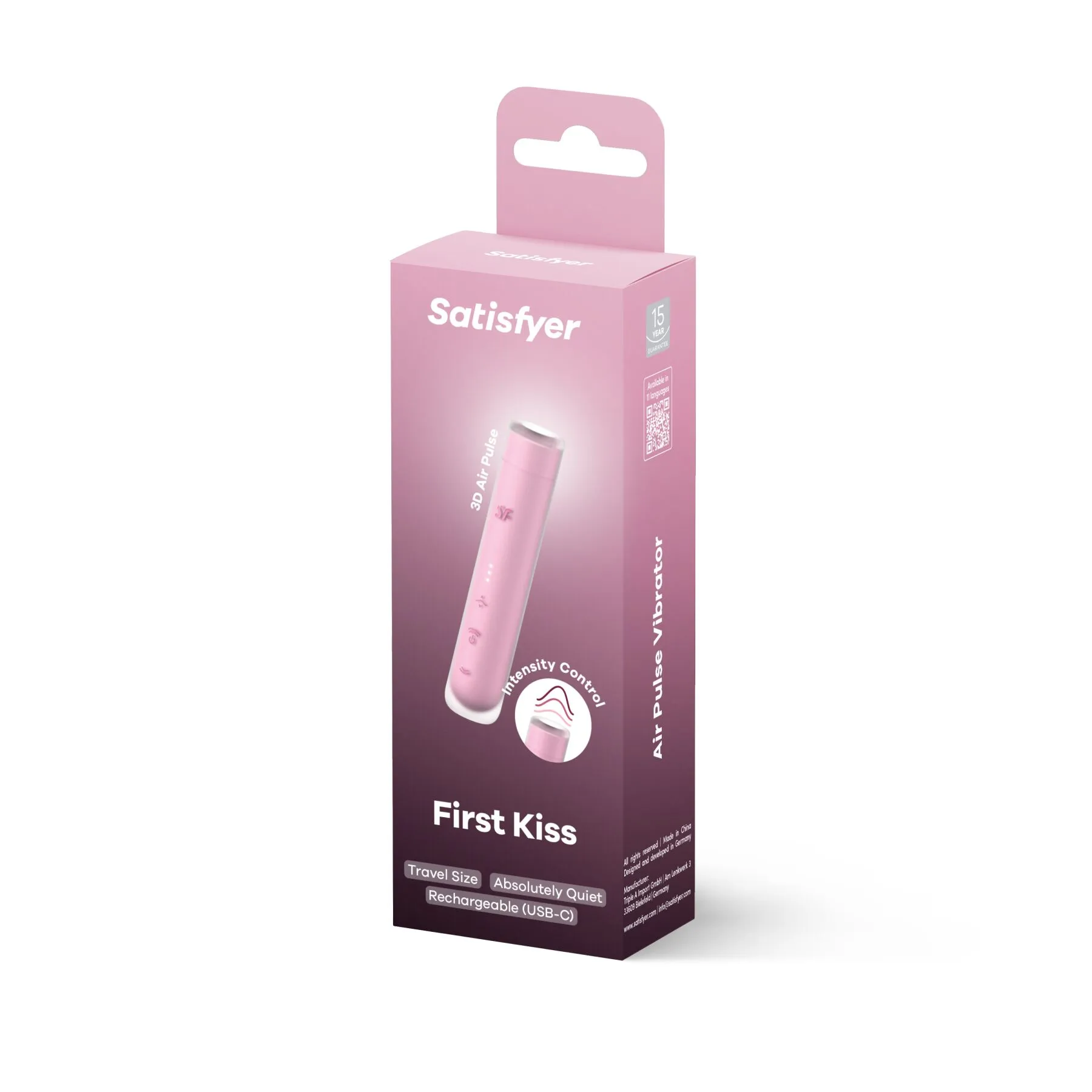 Вакуумный стимулятор клитора Satisfyer First Kiss (розовый)