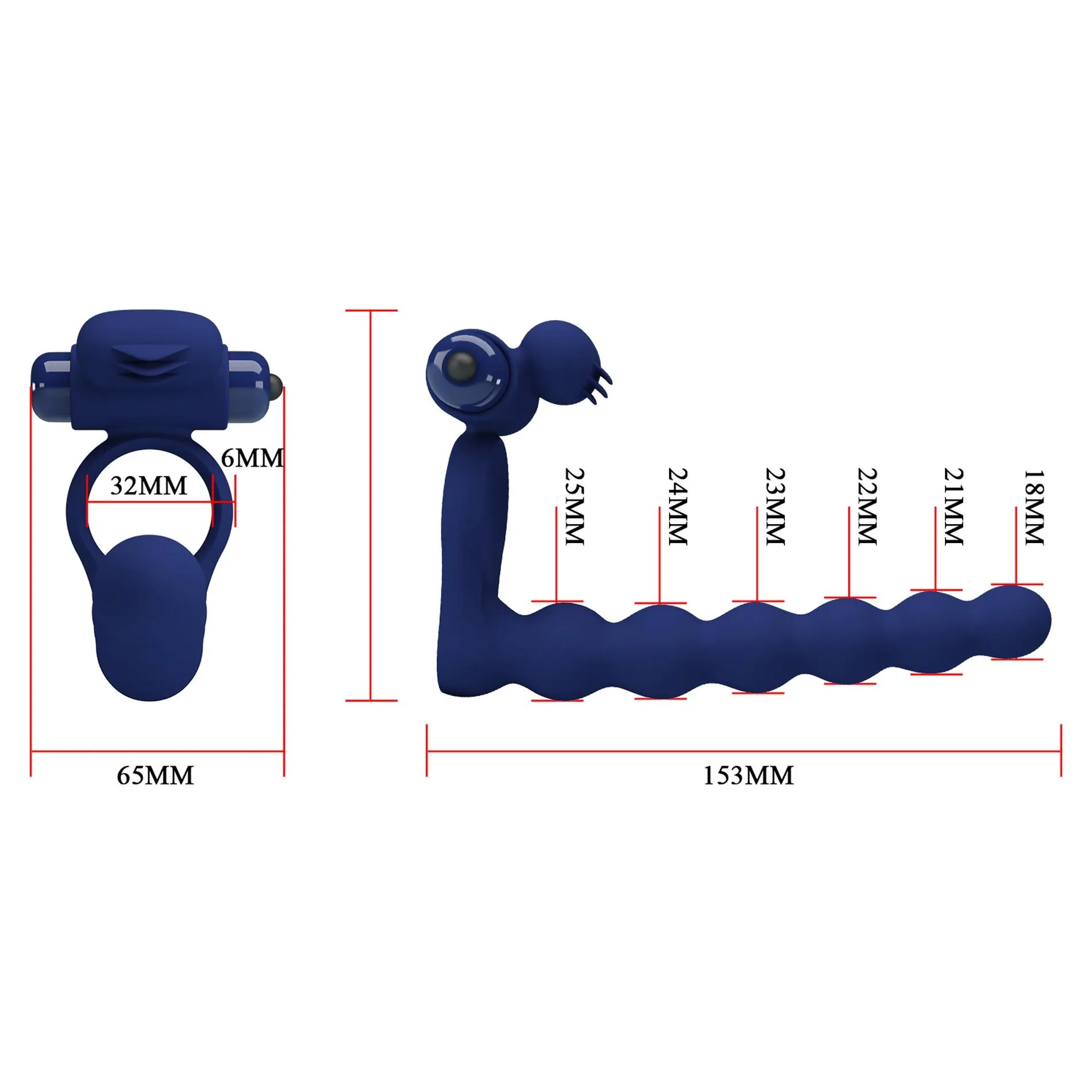 Pretty Love Hercules Penis Sheath Iii - Pierścień wibracyjny, Niebieski, 15, 3 cm