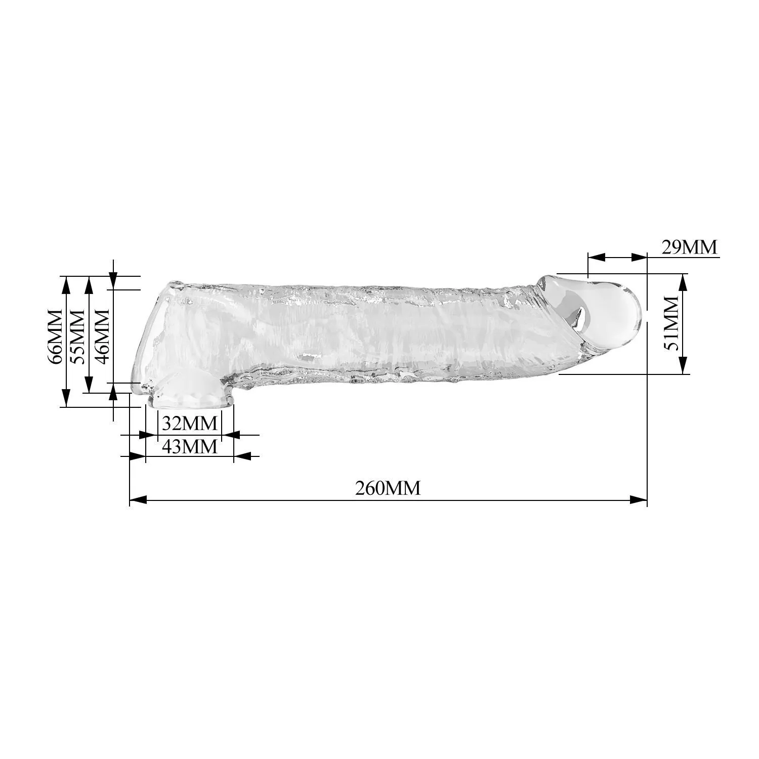 Насадка на пенис Pretty Love Extension Penis Sleeve, 26 см (прозрачный)
