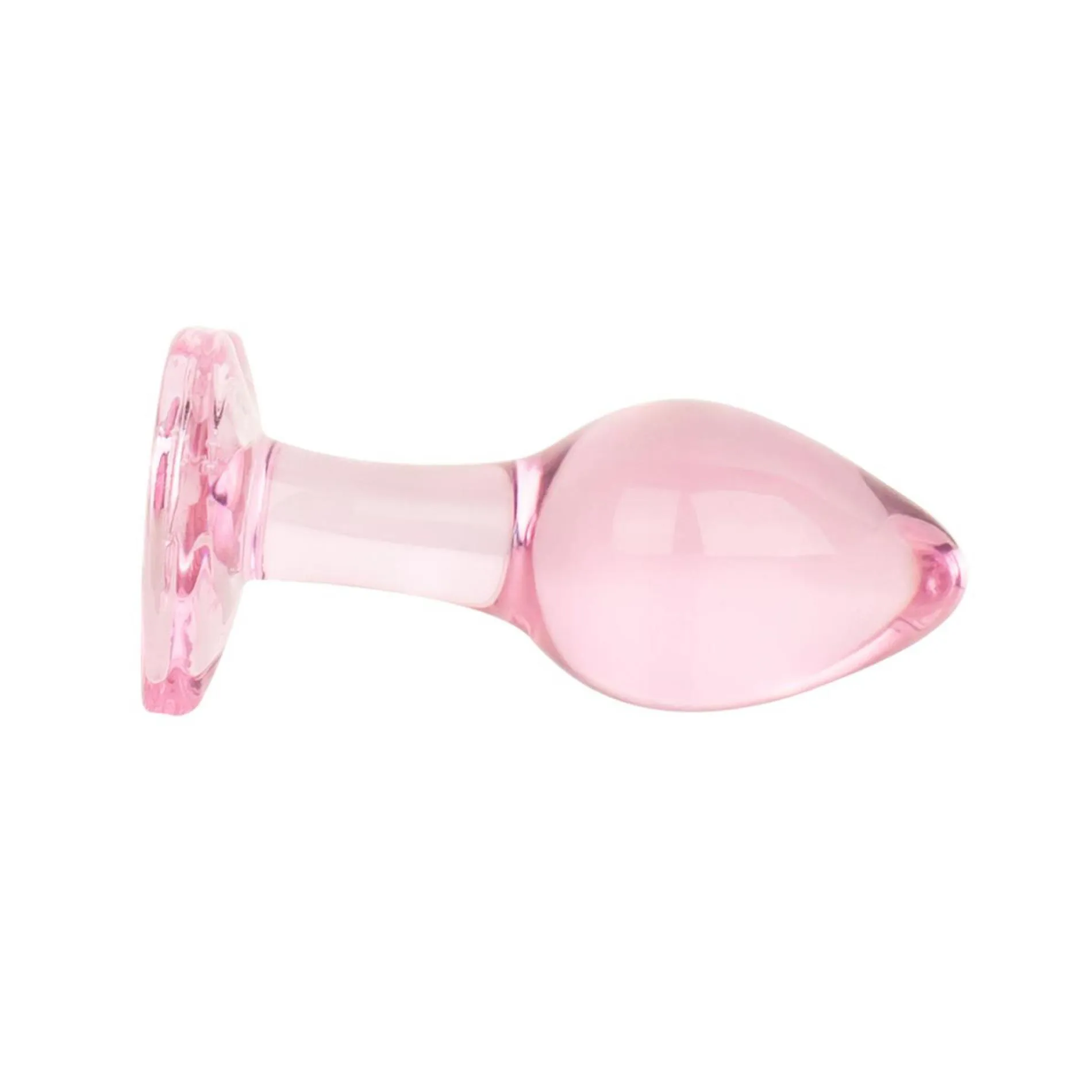 Easytoys Anal Plug Glass - Korek analny, Różowy, 8.3 cm, M
