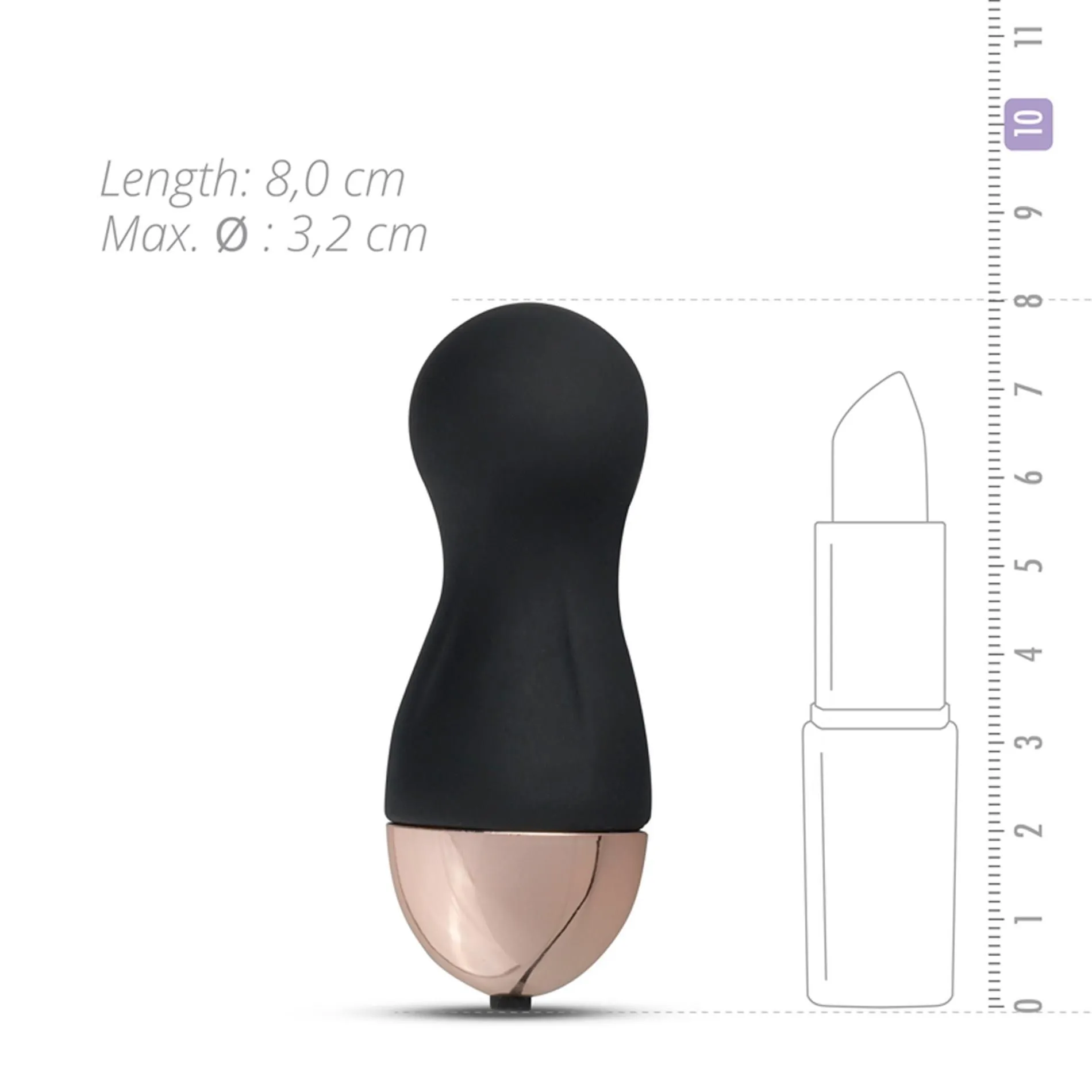 Teazers Egg With Remote - Wibrujące jajko, Czarny, 8 cm