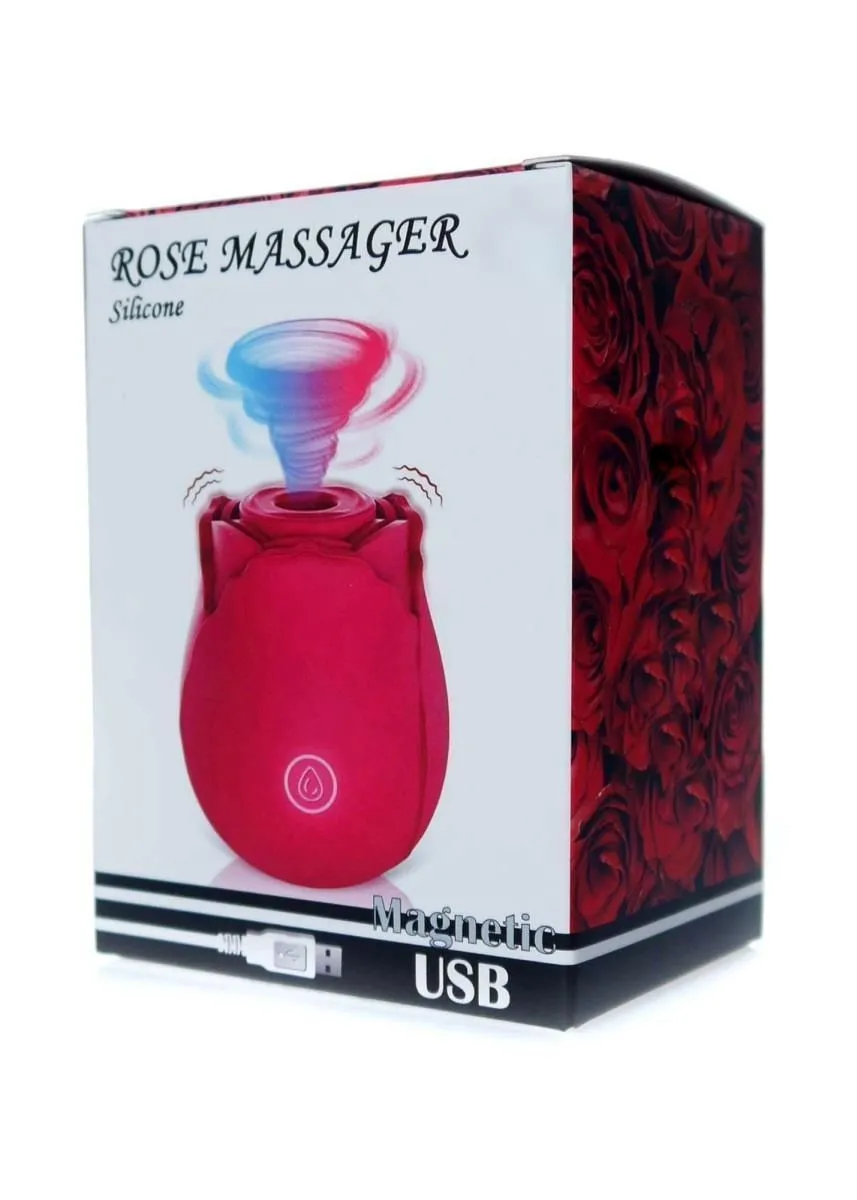 Вакуумний стимулятор клітора з вібрацією Boss Series Rose (бордовий)