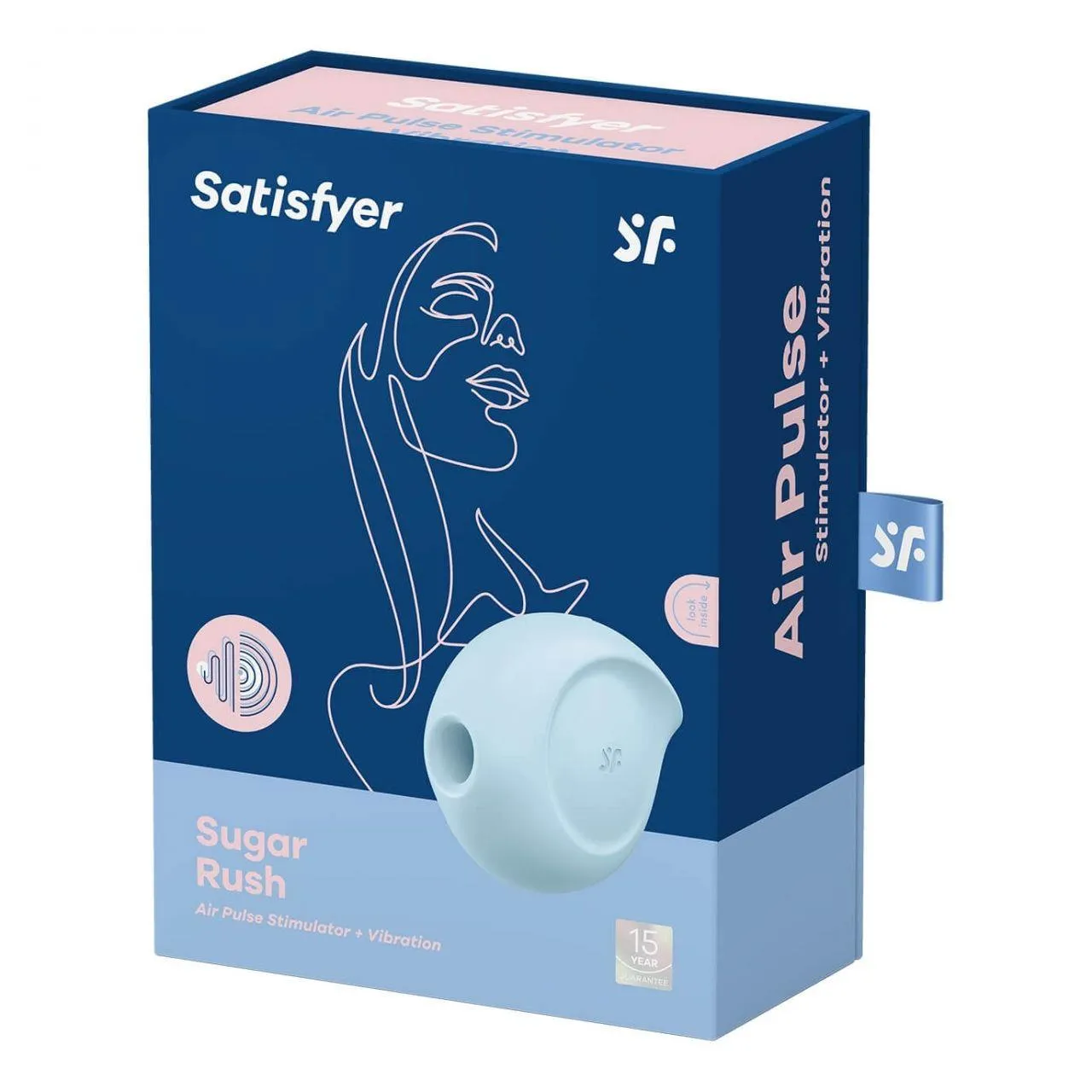 Satisfyer Sugar Rush - Bezdotykowy stymulator łechtaczki z wibracjami, Niebieski, 8, 3 cm