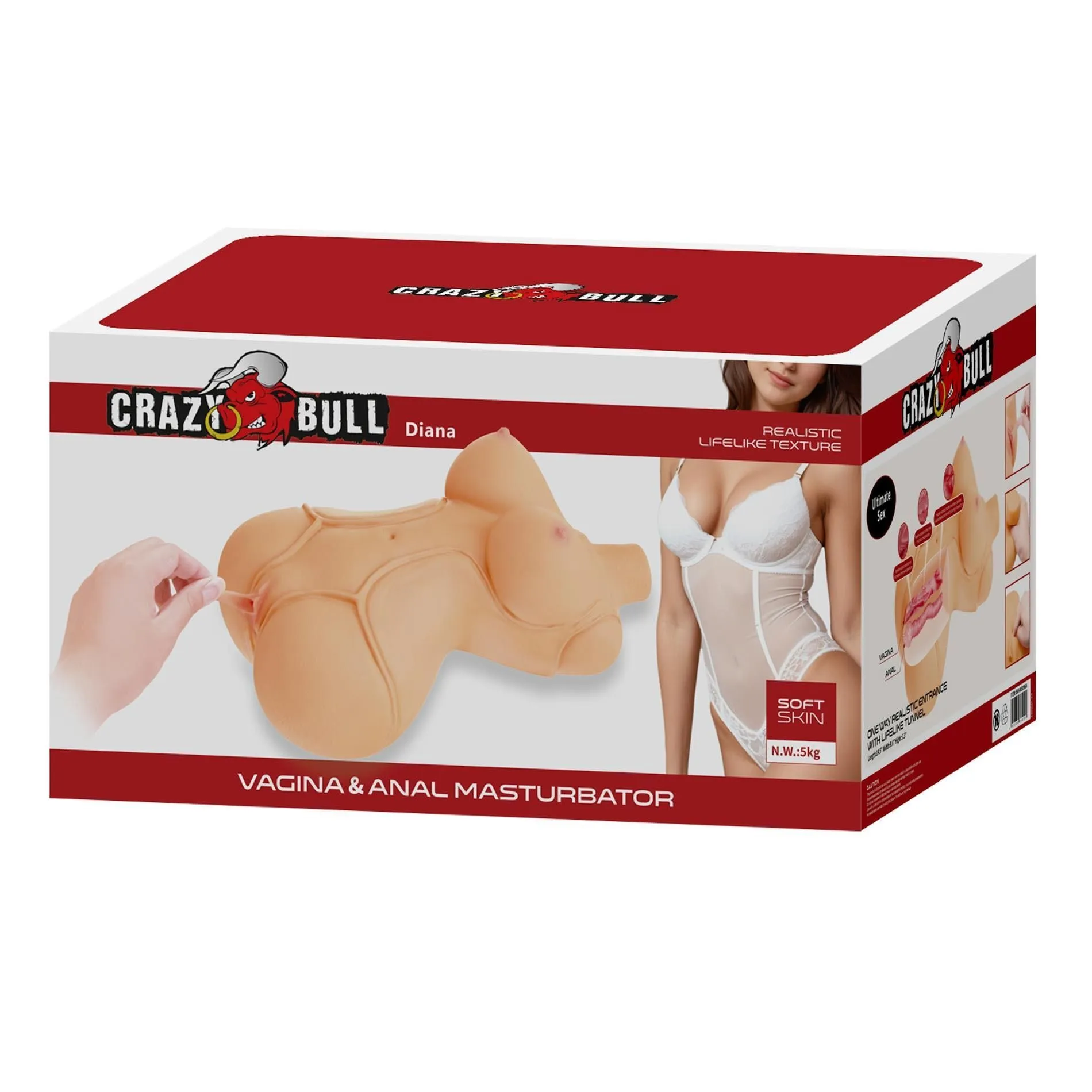 Реалистичный мастурбатор Crazy Bull Diana Vagina & Anal (телесный)