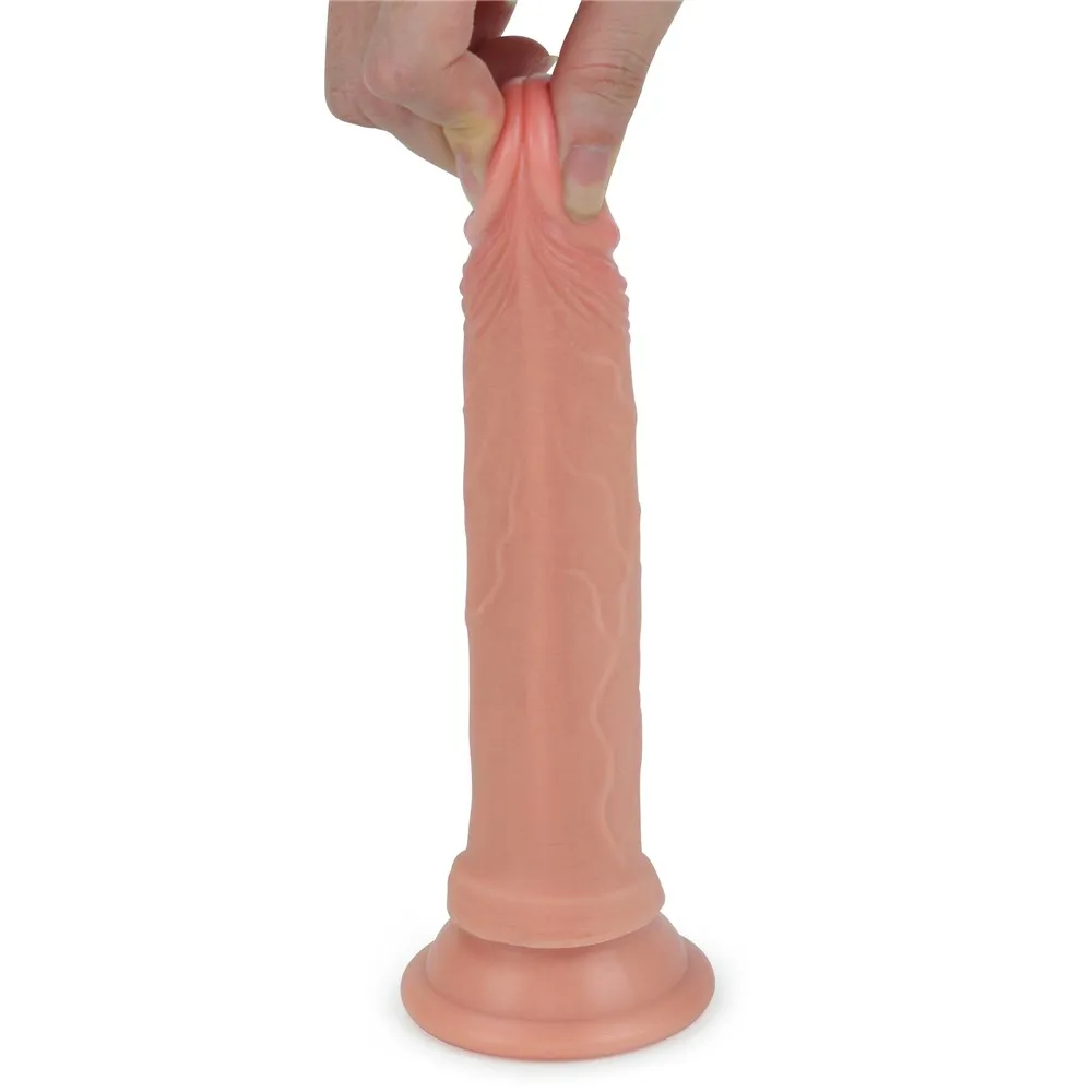 Lovetoy Dual-Layered Liquid Silicone Nature Cock - Dildo, W kolorze cielistym, 18, 5 cm
