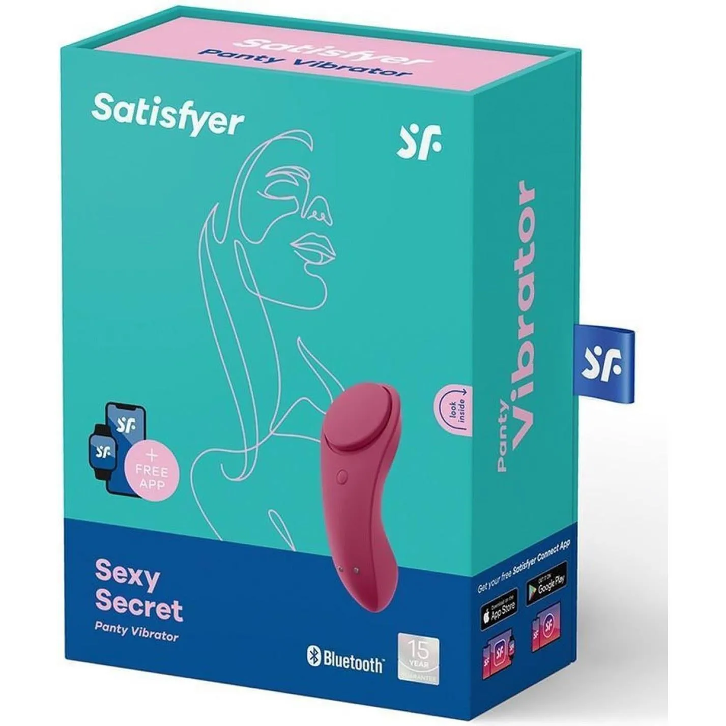 Satisfyer Sexy Secret - Masażer łechtaczki do majtek, Bordоwy, 8, 6 cm