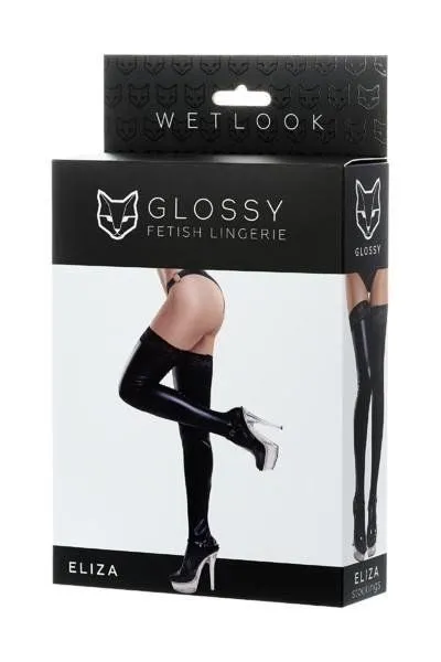 Glossy Eliza wetlook - Pończochy, XL