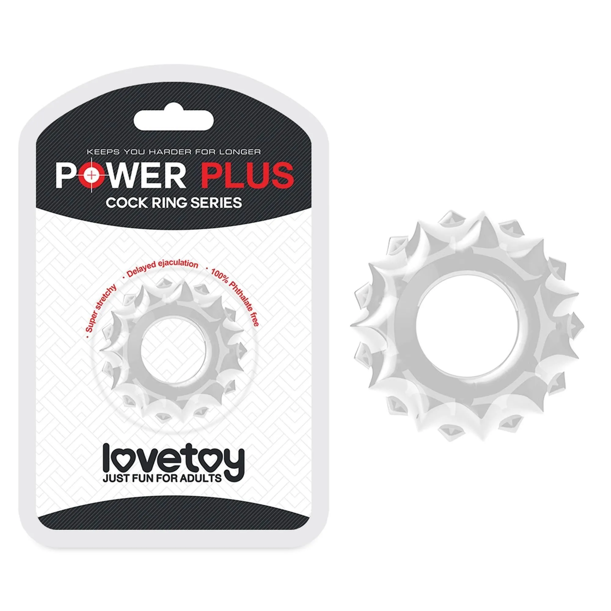 Ерекційне кільце Lovetoy Power Plus, 4 см (прозорий)