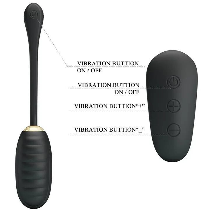 Віброяйце Pretty Love Doreen Remote Control Egg, 19,7 см (чорний)